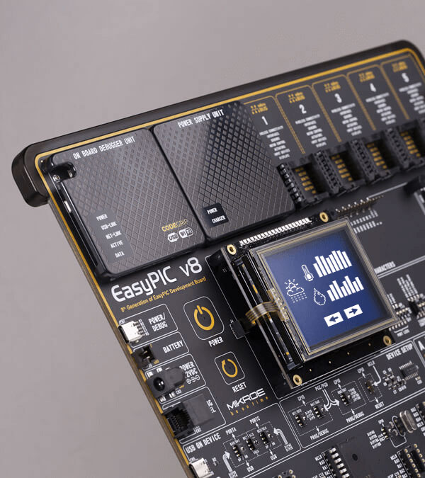 easyPIC v8 wifi display board connector
